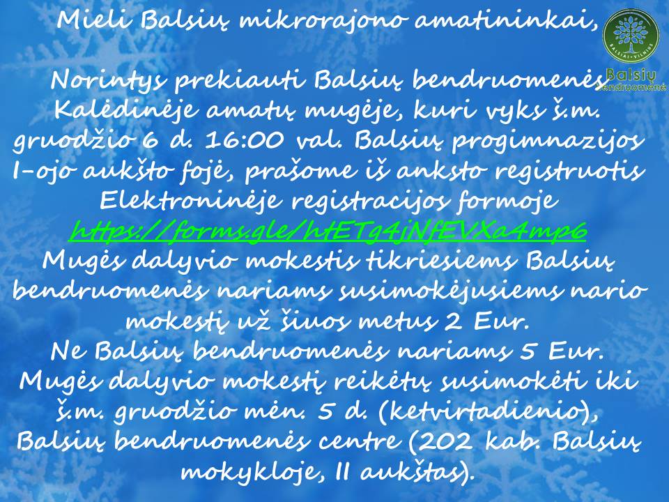 Mieli Balsių mikrorajono amatininkai Mieli Balsių mikrorajono amatininkai