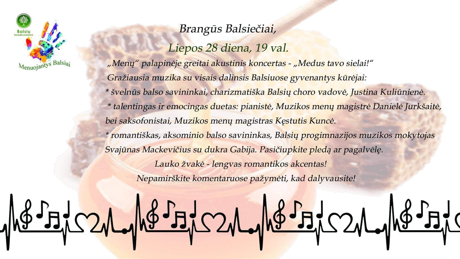 Kviečiame į koncertą „Medus tavo sielai“
